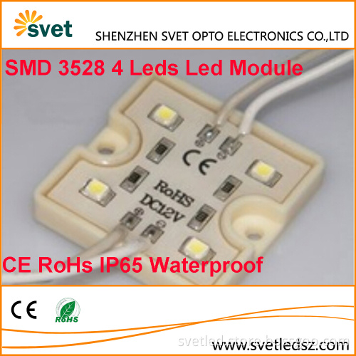 CE RoHs 4 SMD 3528 4 Leds Square led module RGB Yellow for Signs IP68 Waterproof